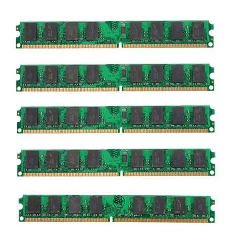 5PCS 2GB DDR2 800MHz PC2-6400 240-Pin DIMM Desktop RAM Memory for AMD Motherboards - Upgrade Your PC Performance for Gaming and Office Work