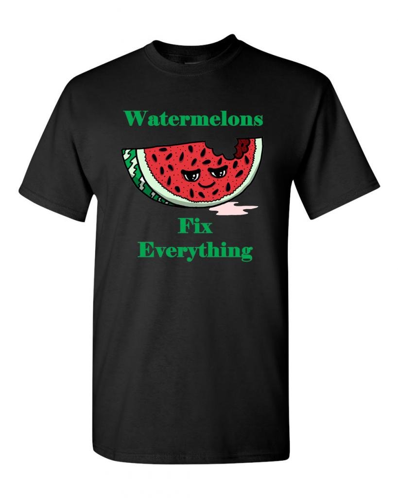 Watermelons Fix Everything Funny Adult T-Shirt - Cool Graphic Tee for Casual Wear, Gifts & Summer Outfits
