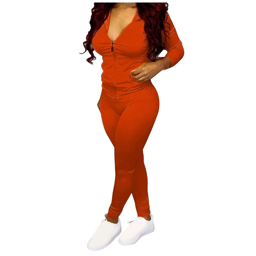 Women's 2 Piece Tracksuit Set - Zipper Jacket & Elastic Waist Jogger Pants for Running, Yoga & Gym Workouts | Comfortable Athletic Wear for Women | Perfect for Casual Outfits & Sports Activities