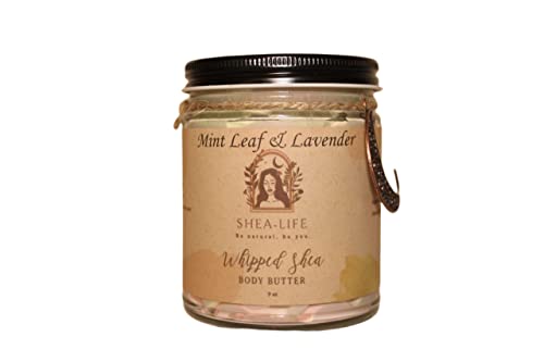 Mint Leaf & Lavender Whipped Body Butter - Hydrating Shea Butter for Dry Skin | Soothing Aromatherapy with Natural Mint & Lavender | Perfect for Daily Moisturizing, Spa Days & Gift Giving