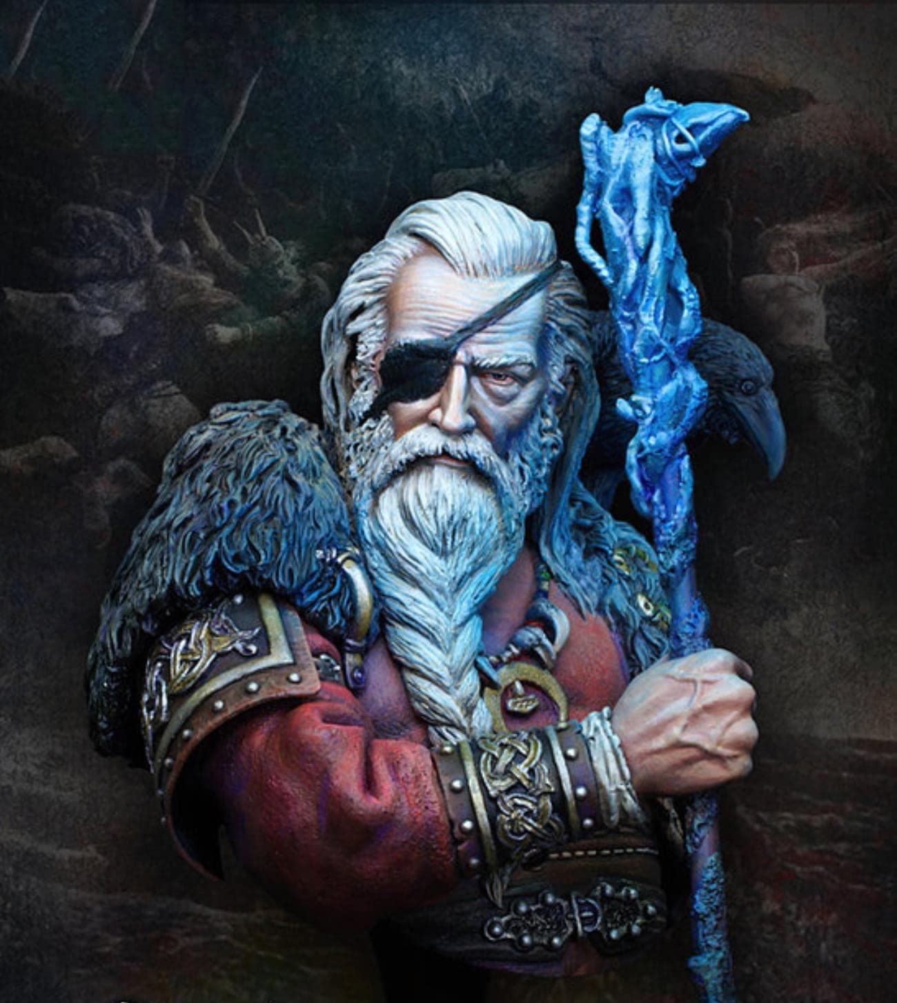 1/10 Odin The Ruler of Asgard Bust - Norse Mythology Resin Model Kit - Unpainted & Unassembled - Perfect for Collectors & DIY Enthusiasts