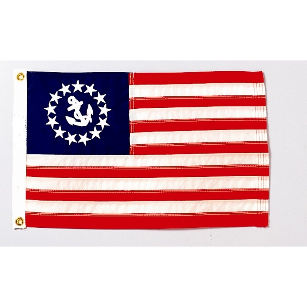 Premium Nyl-Glo U.S. Yacht Ensign Flag - 3x5 Feet Durable Sewn Nylon - Perfect for Boating, Marine Decor & Patriotic Display