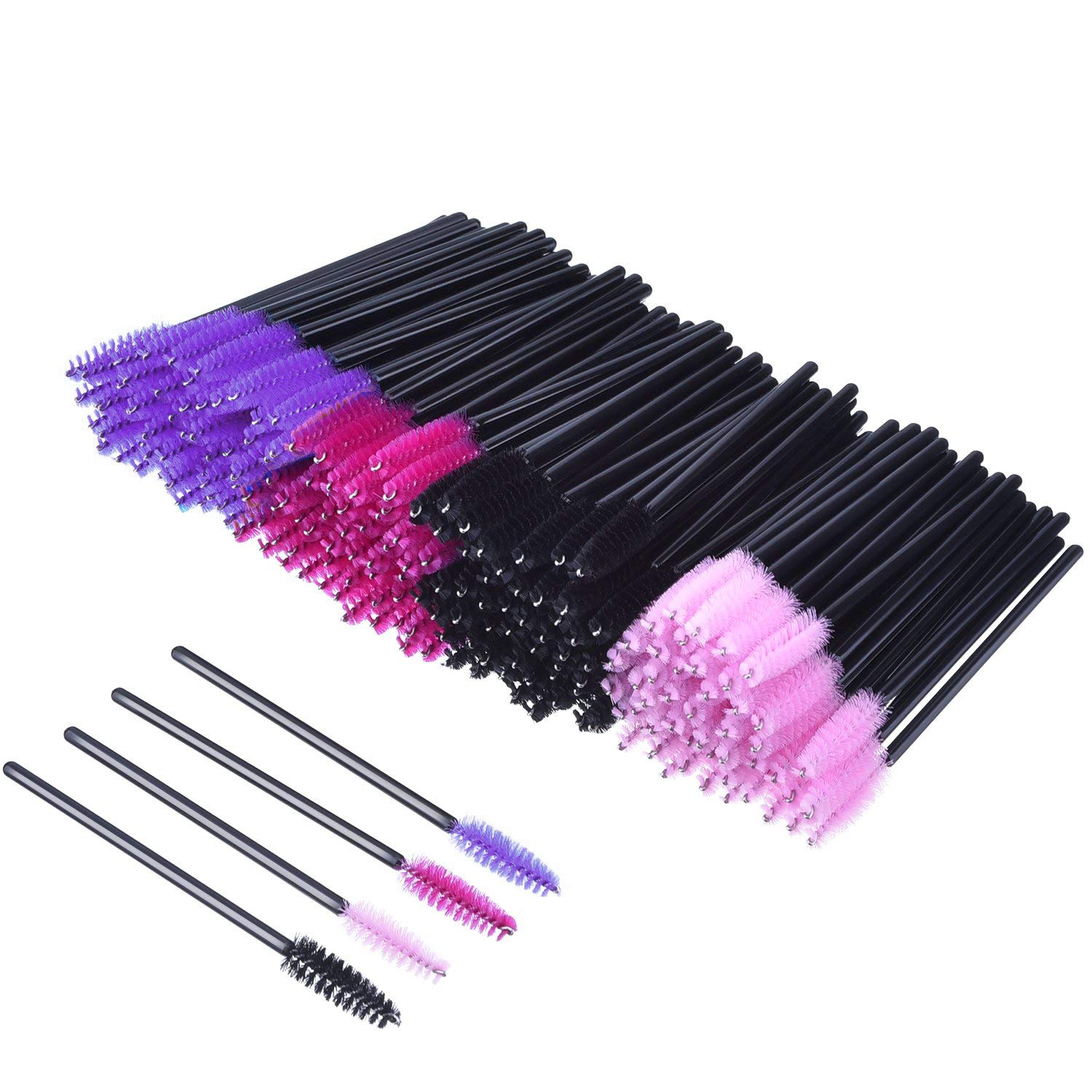 Disposable Eyelash Brushes & Mascara Wands - 200pc Multi-Colored Eyelash & Eyebrow Applicator Kit for Professional Makeup Artists & DIY Beauty - Perfect for Salon, Home Use & Travel Makeup Essentials