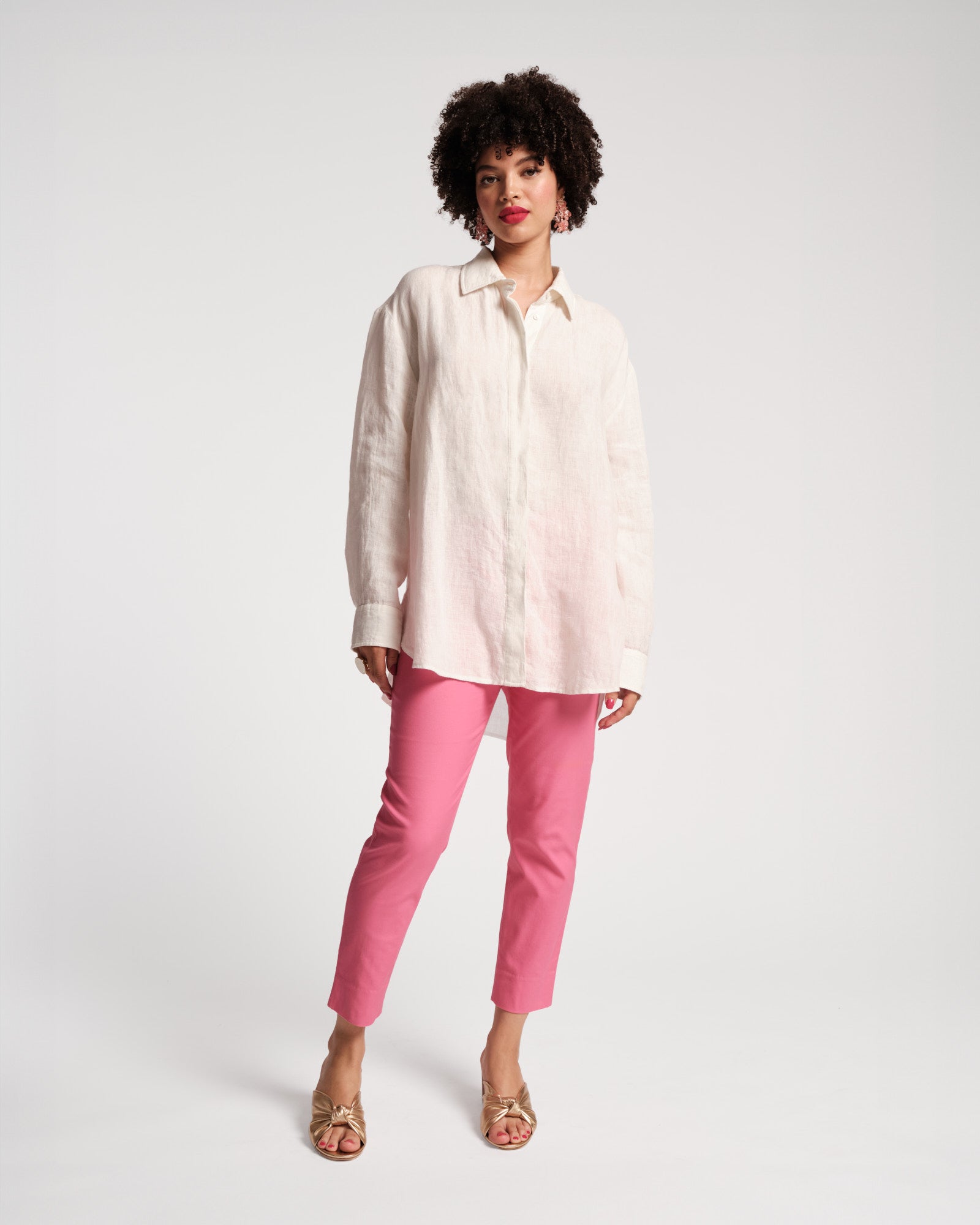 Oversized Linen Button Down Shirt for Women - Breathable & Comfortable Loose Fit Long Sleeve Blouse - Perfect for Casual Wear, Office, and Summer Outfits