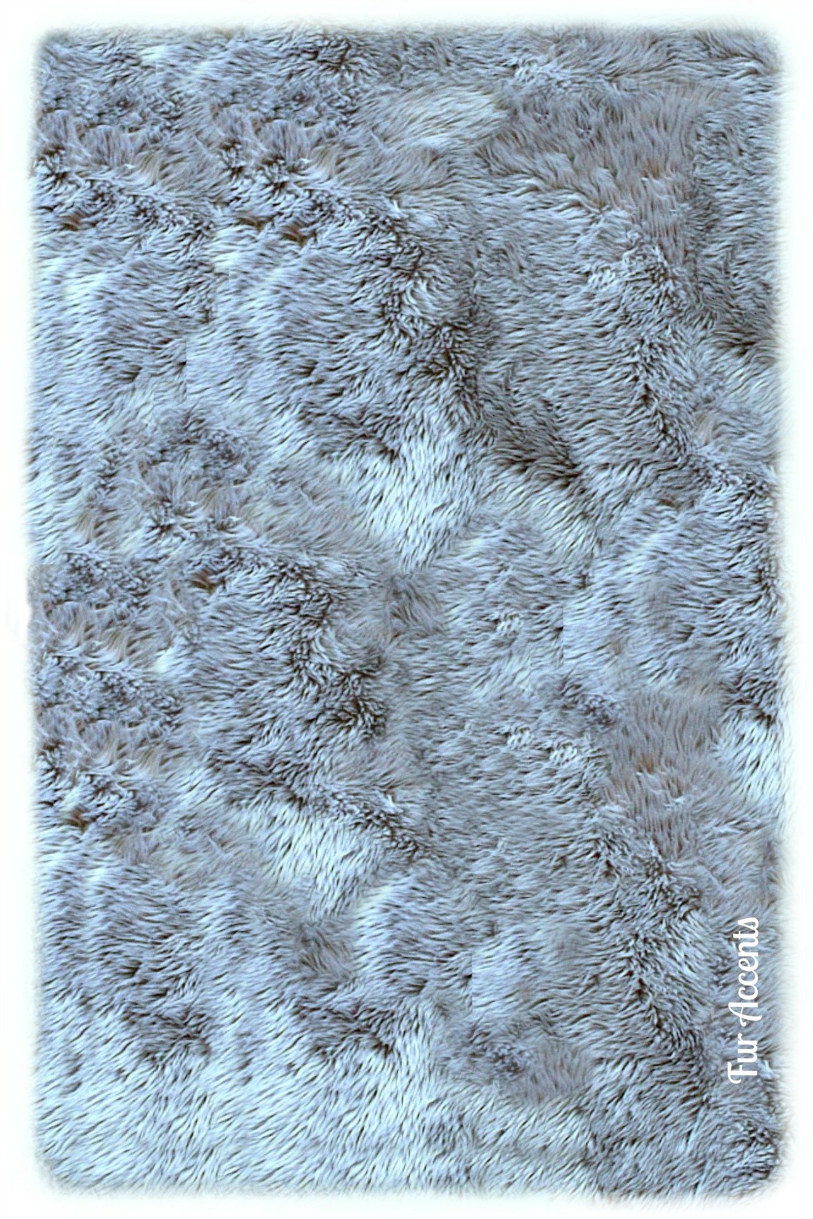 Luxury Plush Faux Fur Shaggy Sheepskin Area Rug - 5'x7' Gray Rectangle Shag Rug with Ultra Suede Lining - Soft Designer Throw Rug for Living Room, Bedroom & Nursery Decor