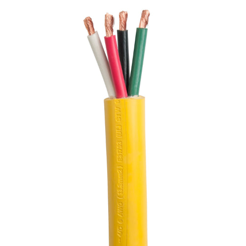 50A 6/4 Yellow Marine Shore Power Cable - Waterproof & Durable - Sold by the Foot - Perfect for Boats, RVs & Camping Power Supply