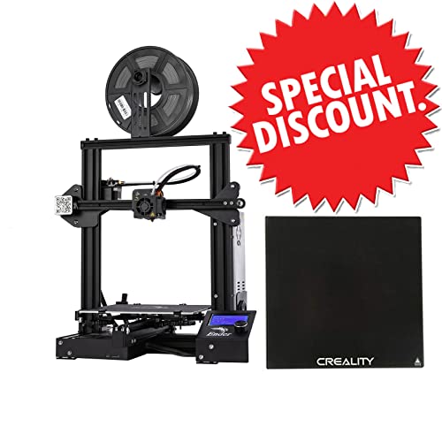 Creality Ender 3 3D Printer with Upgraded Tempered Glass Build Plate (235x235x4mm) & Heated Bed - Perfect for Home Use, DIY Projects, and Prototyping