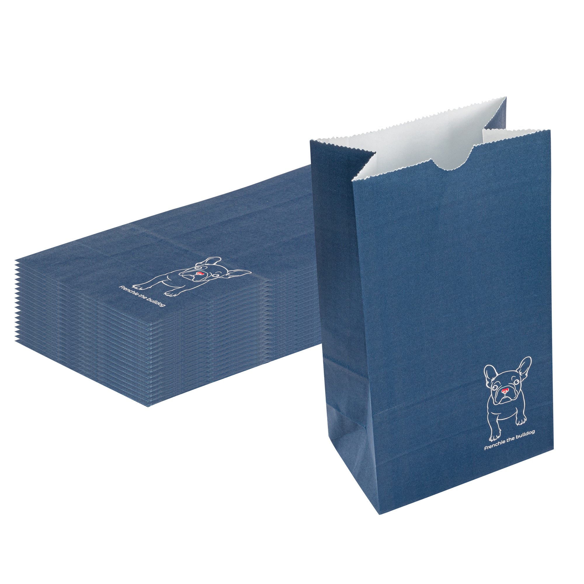 Frenchie Paper Bags 4 lb - 5 x 3.25 x 9.5 Inches - Pack of 100 | Eco-Friendly Kraft Takeout Bags for Bakery, Grocery & Food Packaging
