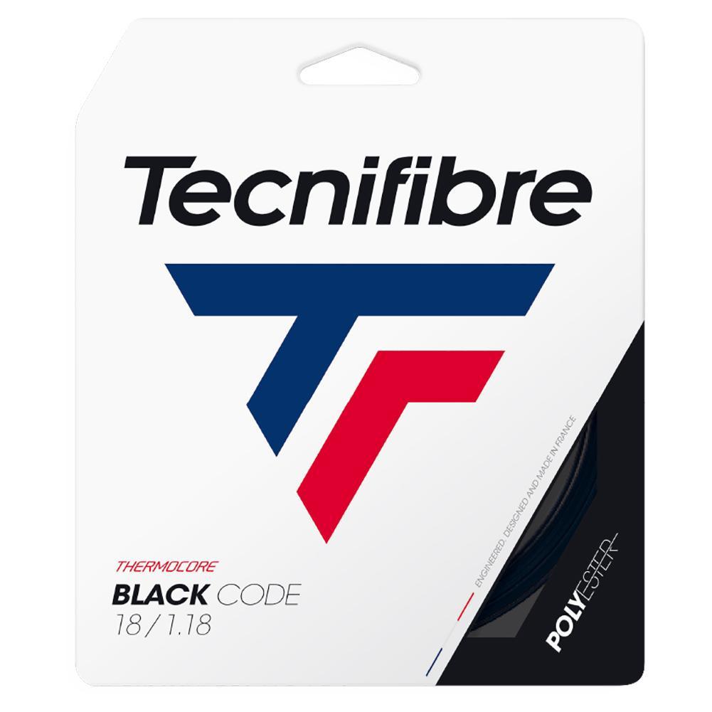 Black Code 18g Tennis Strings - High Performance Polyester String for Spin & Control | Perfect for Competitive Play & Tournament Matches