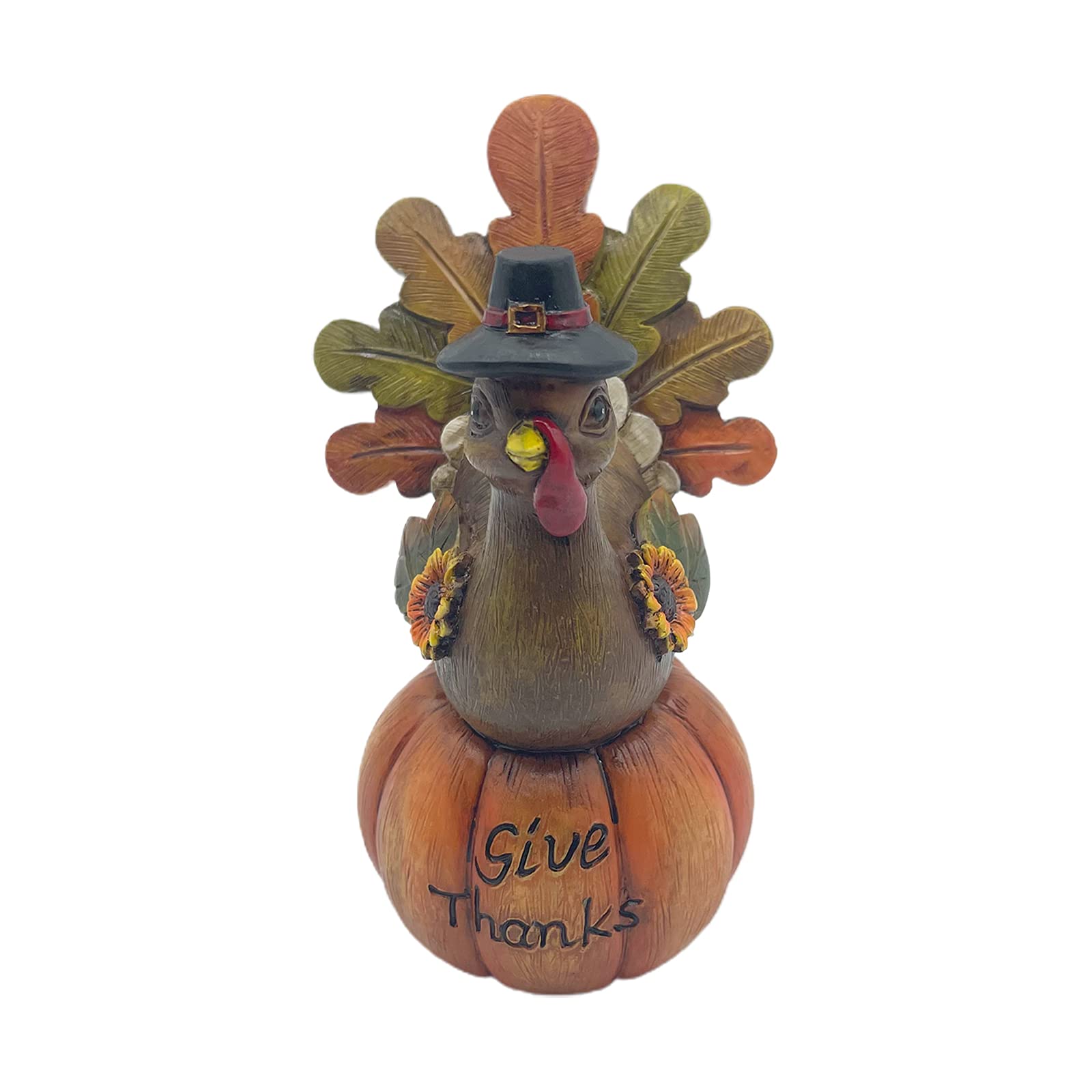 IMFILM Pumpkin Turkey Resin Ornament - Thanksgiving Table Decor for Indoor & Outdoor Use - Perfect for Dining Table, Mantel, and Holiday Centerpiece Displays
