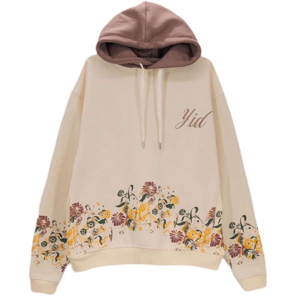 Botanical Pullover Hoodie Cream - Soft & Stylish Women's Sweatshirt for Casual Wear & Outdoor Activities