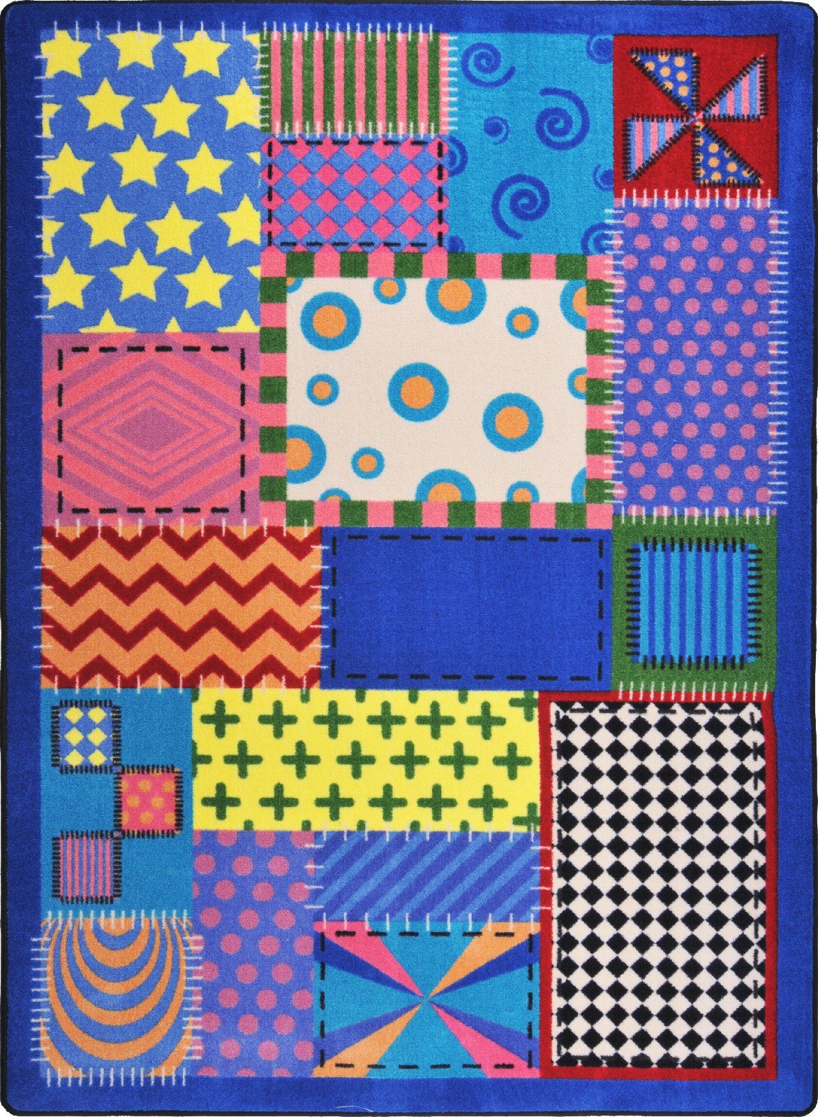 Joy Carpet 1779 Kid Essentials Crazy Quilt Multi 7'8