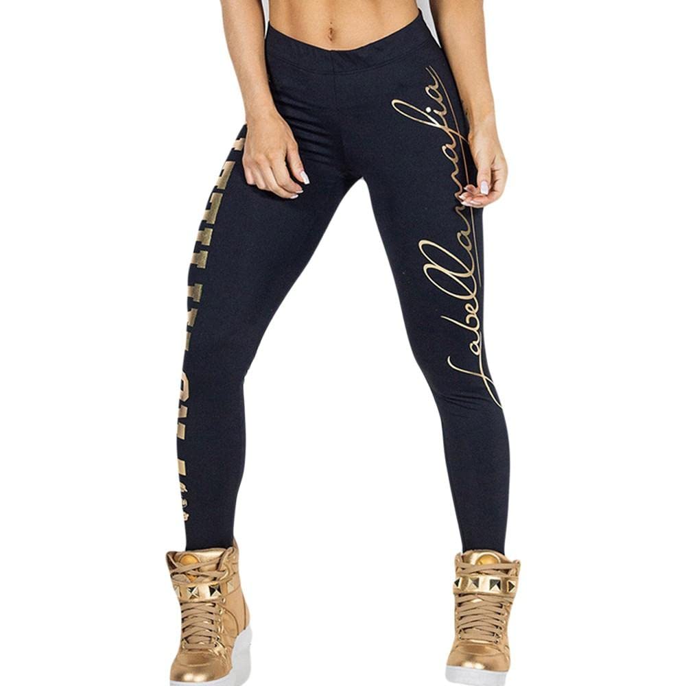 Teaojo Bootcut Yoga Pants for Women - High Waist Athletic Workout Leggings with Stylish Letter Print | Perfect for Gym, Running, Yoga & Casual Wear