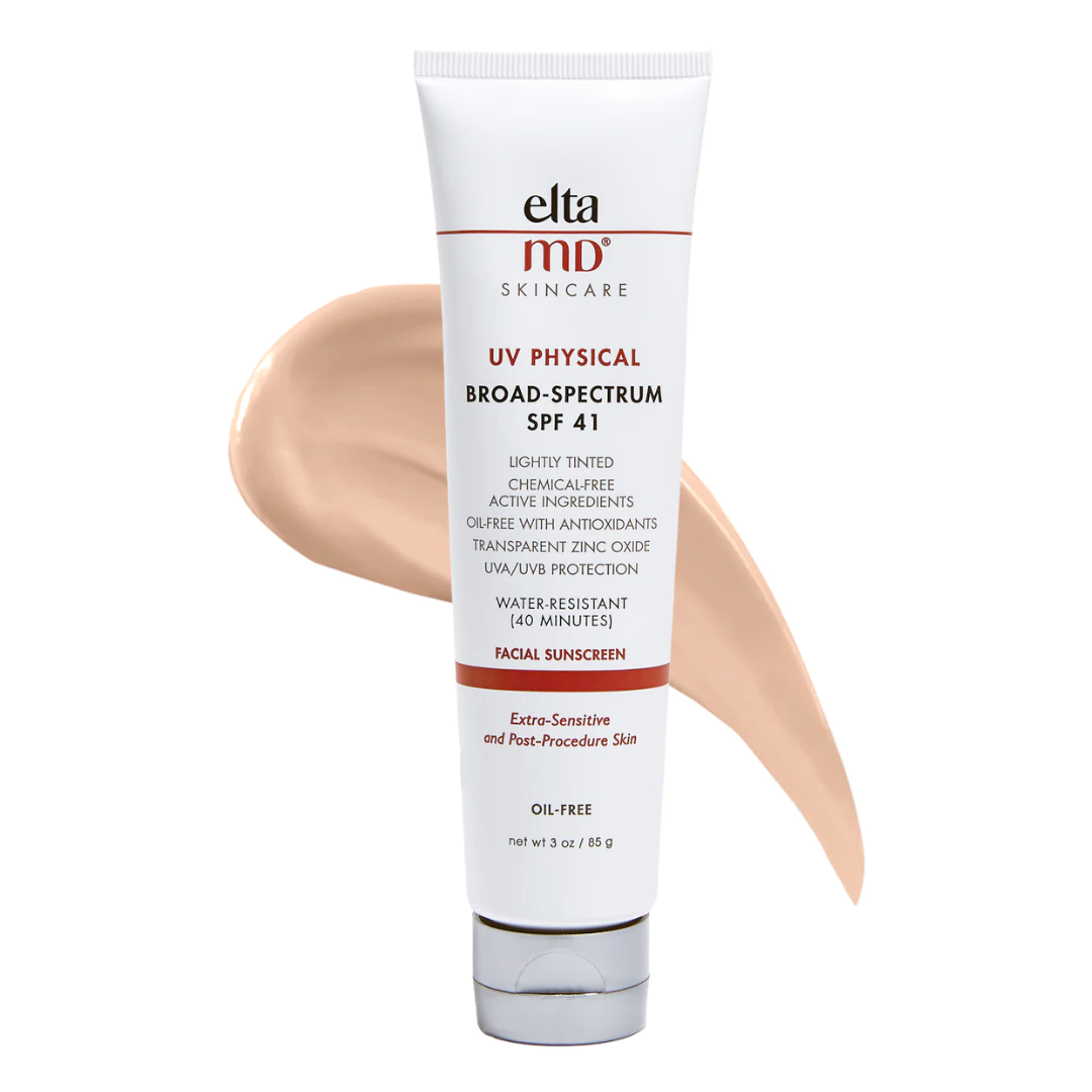 EltaMD UV Physical Broad Spectrum SPF 41 Tinted Mineral Sunscreen for Face - Oil-Free, Non-Comedogenic, Dermatologist Recommended for Sensitive Skin | Daily Sun Protection for Outdoor Activities & Beach Days