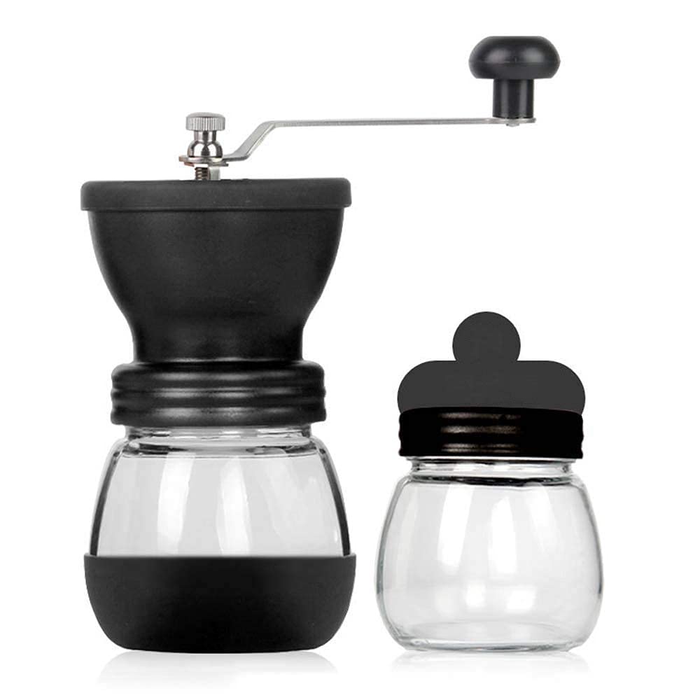 THj Manual Coffee Grinder - Hand Crank Coffee Bean Mill, 120g Capacity, Portable Burr Grinder for Espresso, French Press & Pour Over - Perfect for Home, Camping & Travel Use