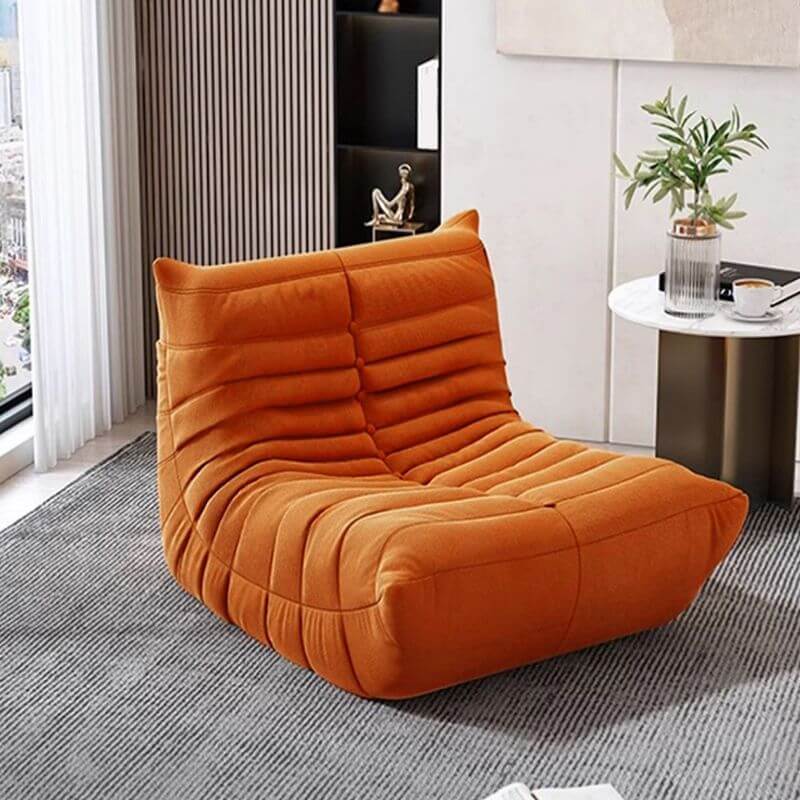 Soft Microfiber Striped Sponge Bean Bag Lounger Chair - Comfortable & Stylish Seating for Women 35-40 - Perfect for Living Room, Bedroom or Dorm Relaxation