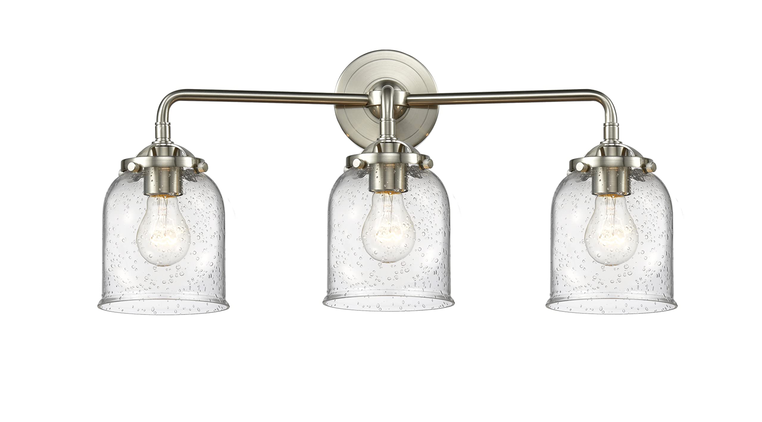 Innovations Lighting 284-3W-SN-G54 Small Bell 2-Light Bathroom Vanity Fixture, 23