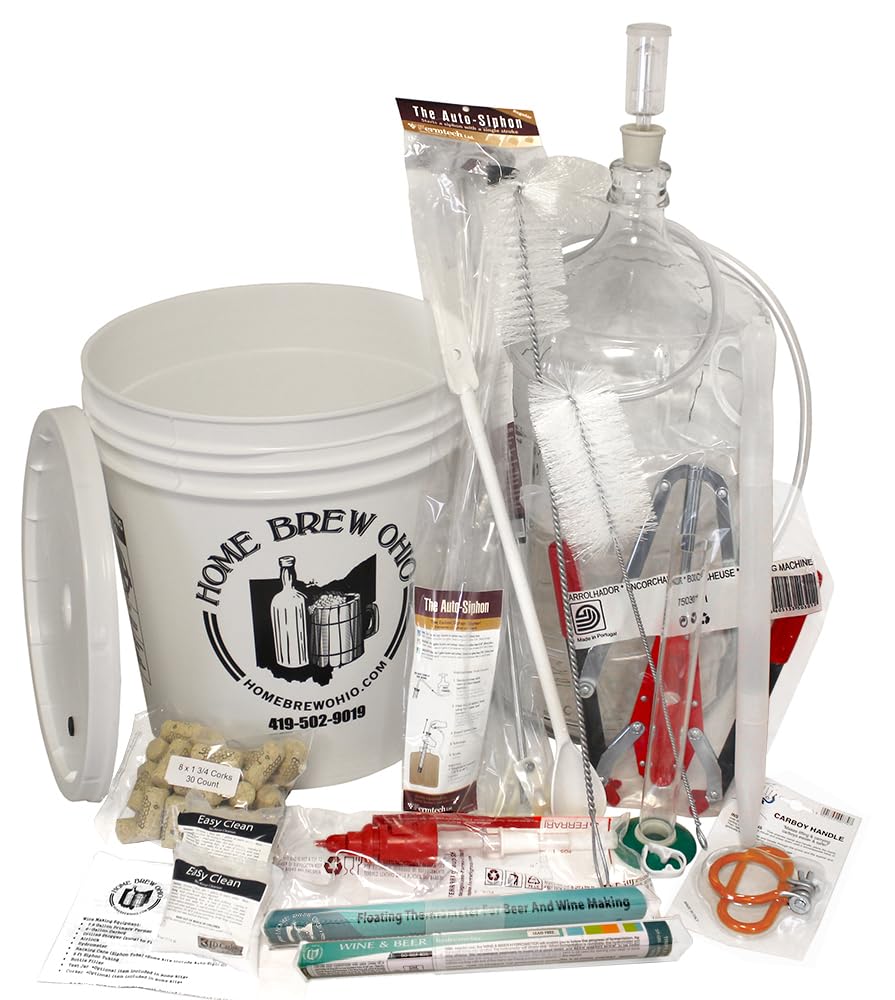 Premium 6 Gallon Glass Carboy Wine Making Kit - Complete Starter Equipment for Home Brewing & Fermentation | Perfect for Beginners, Hobbyists & DIY Winemakers