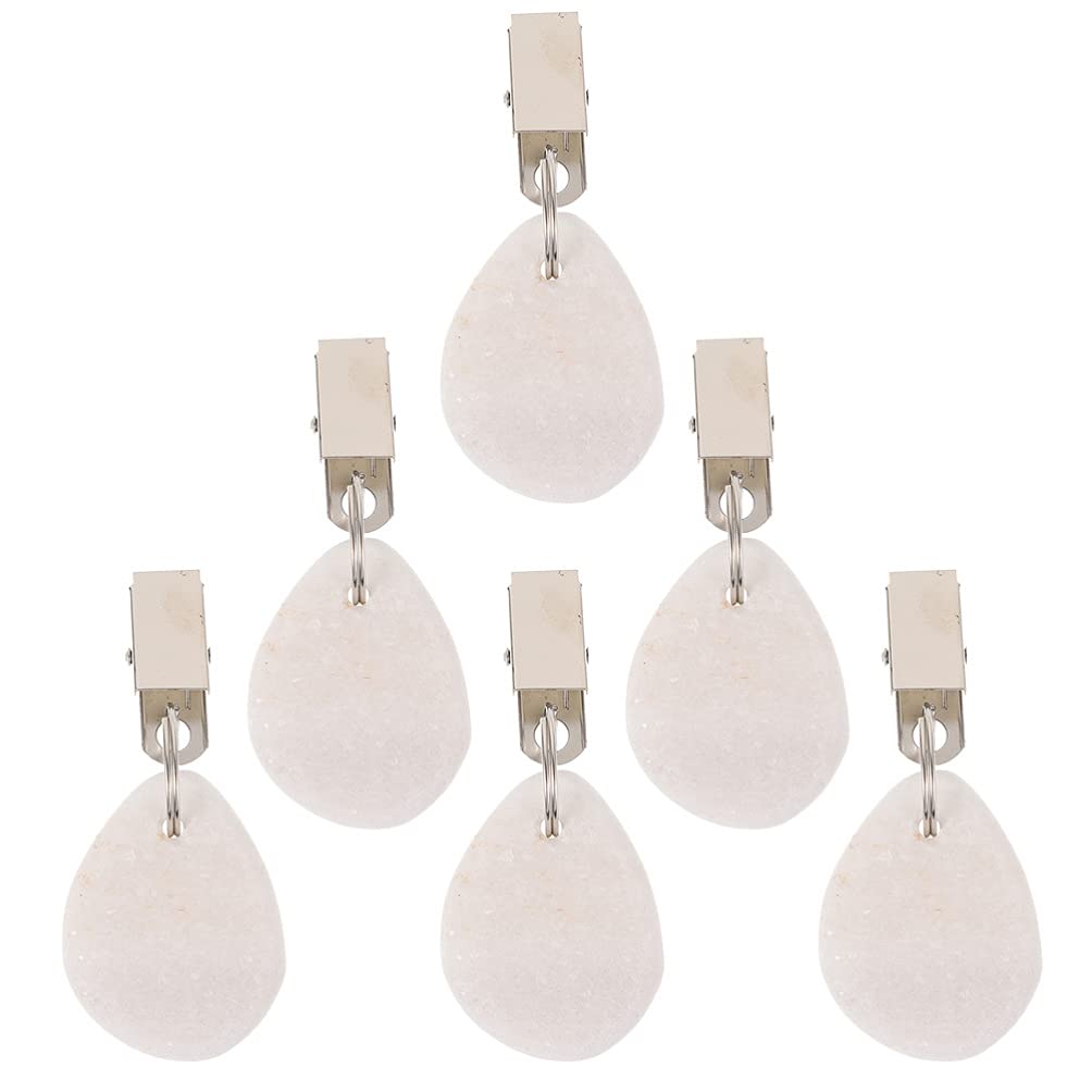 Hemoton 6-Pack Tablecloth Weights - Heavy Duty Iron Tablecloth Clips for Outdoor Picnic, Party, Wedding - Securely Holds Table Skirts & Cloths in Windy Conditions - White Simple Design for Elegant Decor