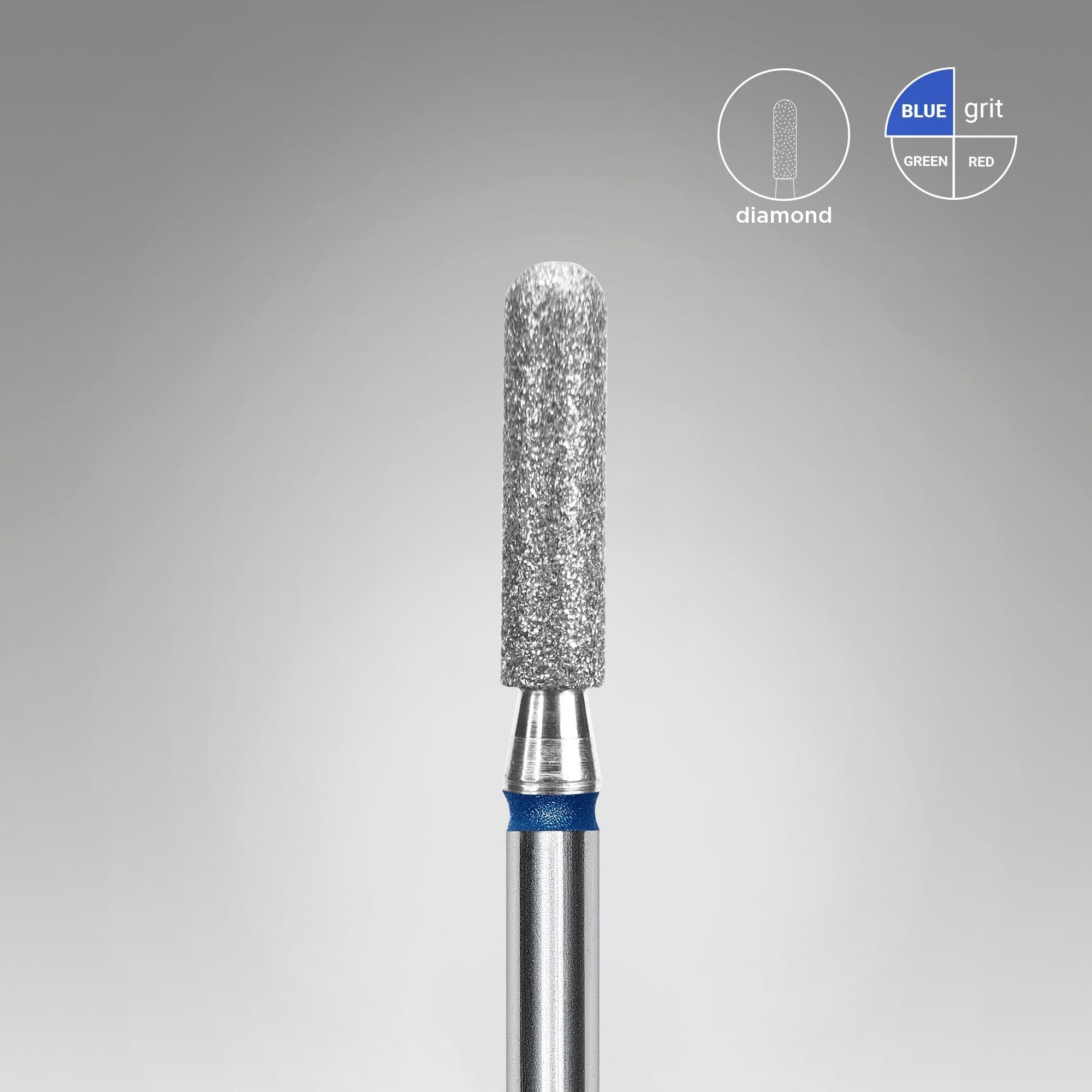 Staleks Diamond Nail Drill Bit - 2.5mm Rounded Cylinder Blue for Professional Manicure & Pedicure | Perfect for Nail Salons, Home Grooming & DIY Nail Art