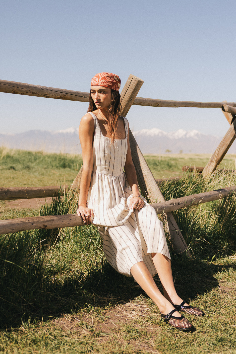 Lia Striped Midi Dress for Women - Flowy Summer Casual Dress with Short Sleeves - Perfect for Beach, Vacation, and Date Nights