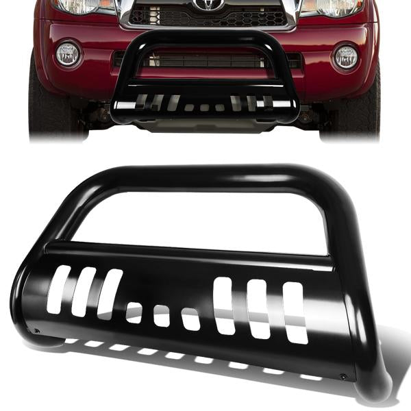 05-15 Toyota Tacoma Bull Bar with Skid Plate - Heavy Duty Stainless Steel Black Grille Guard - Off-Road Protection for Truck Bumper & Front End