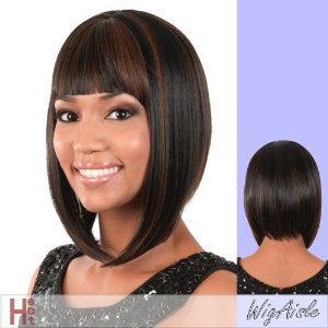 Motown Tress GGC-121 Heat Resistant Synthetic Full Wig in 1B Black - Perfect for Daily Wear, Cosplay & Protective Styling
