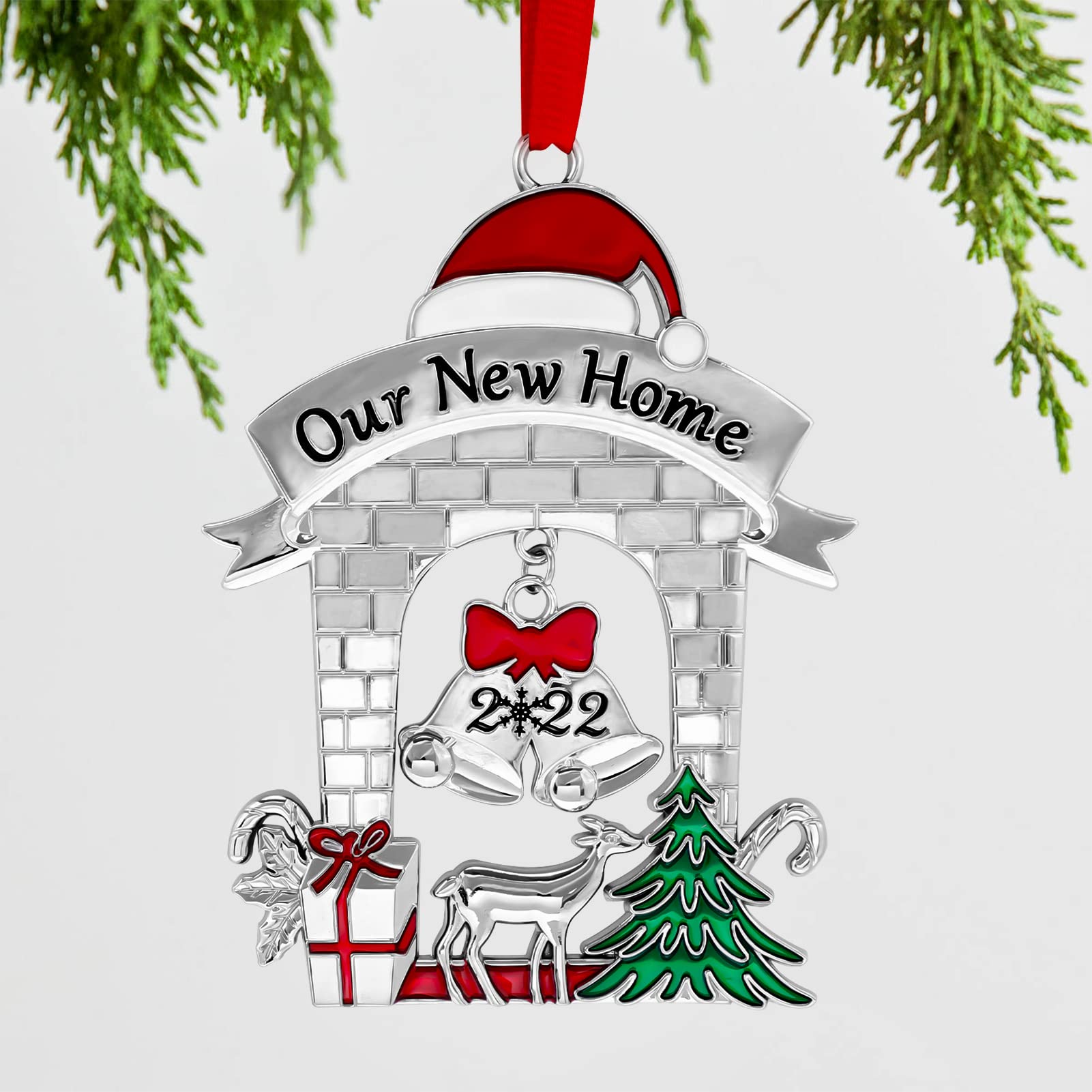 LUCKYBUNNY 2022 Our New Home Christmas Ornament - Personalized Housewarming Gift for New Homeowners | Perfect as Moving In Present & Christmas Tree Decoration