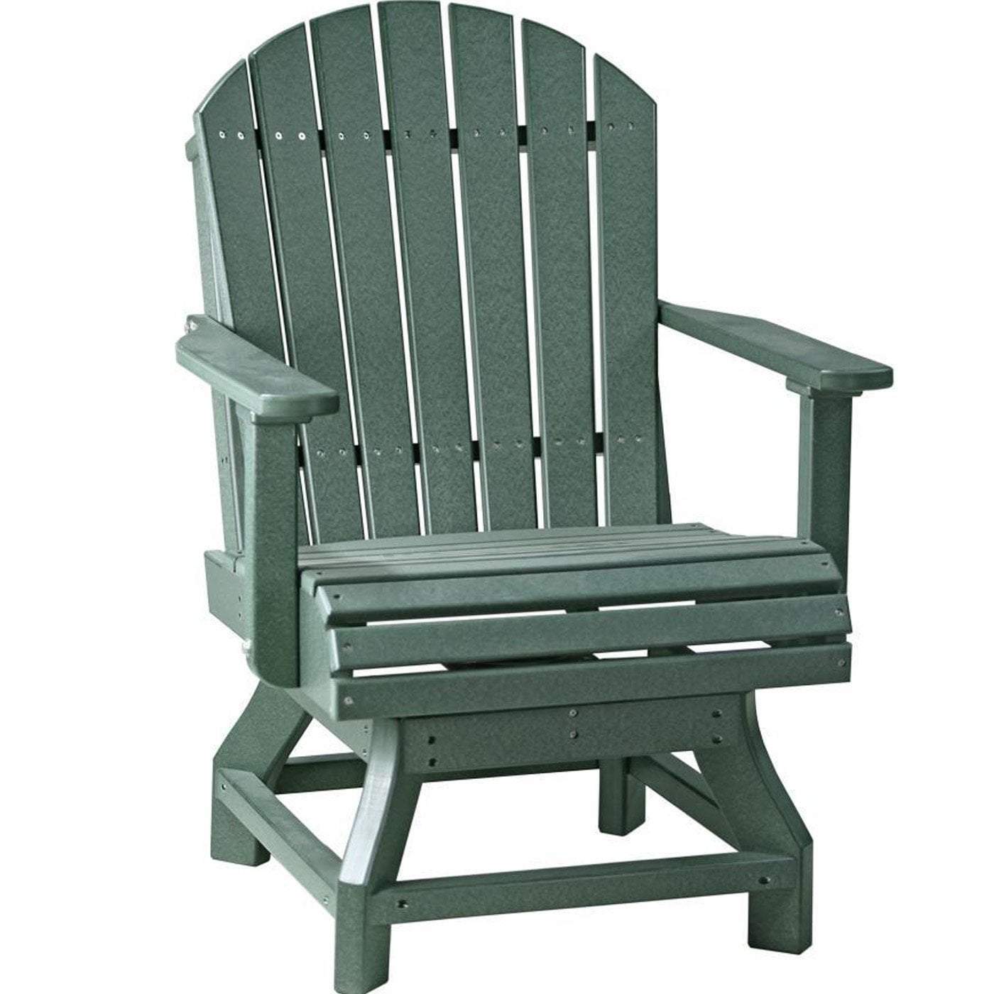 Eco-Friendly Recycled Plastic Adirondack Swivel Chair with Cup Holder - Outdoor Patio, Garden & Poolside Relaxation Furniture