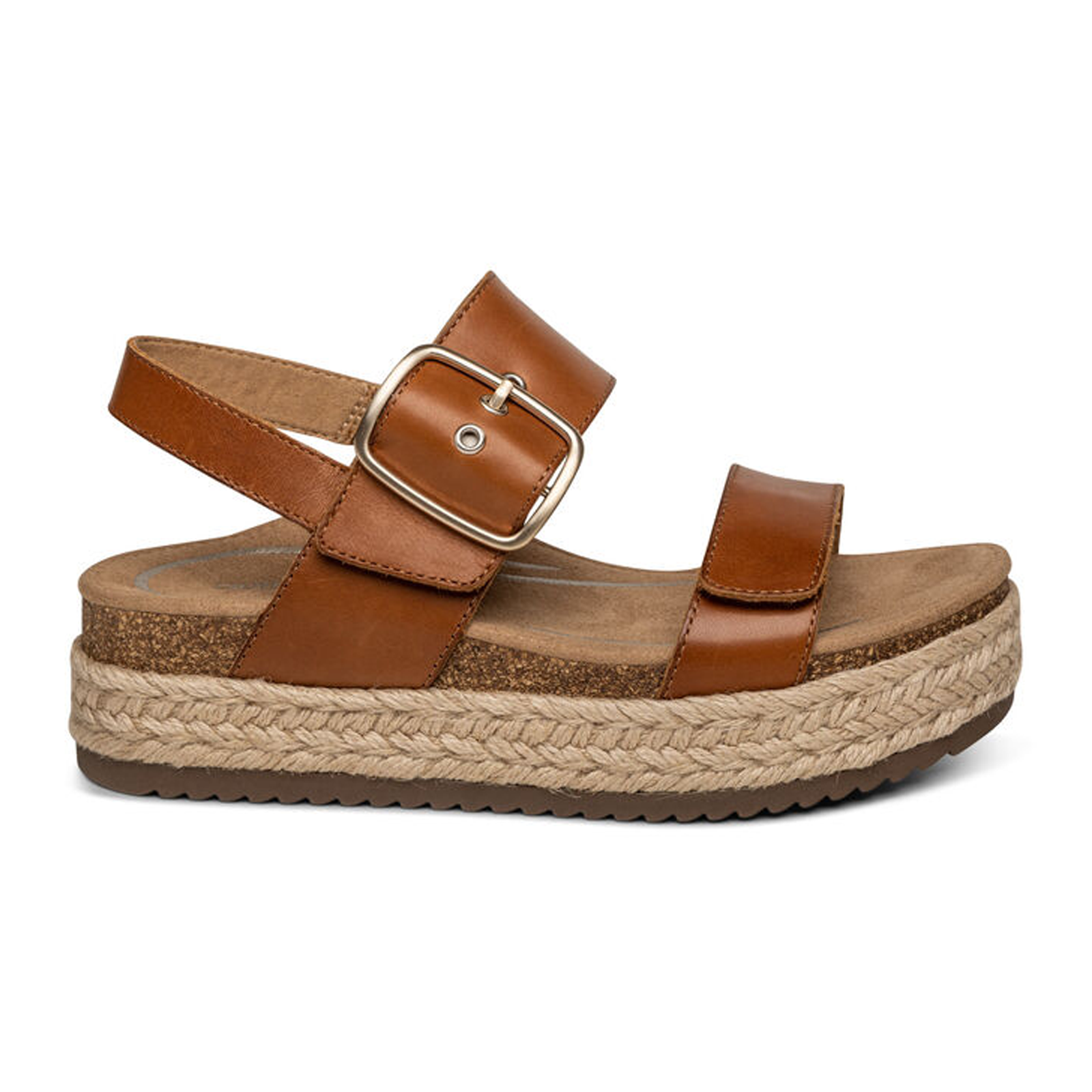 Aetrex Vania Platform Sandal for Women - Comfortable Leather Sandals with Arch Support | Perfect for Summer, Beach, and Casual Outfits