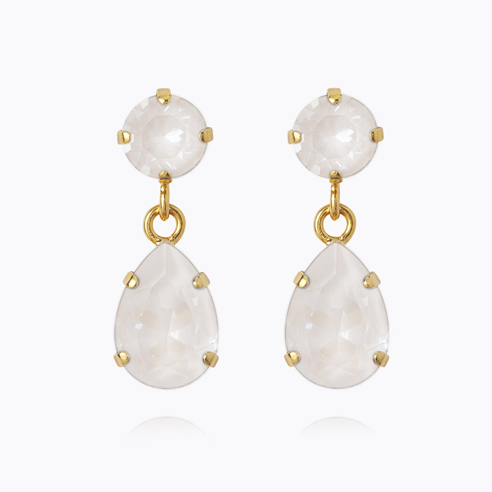 Mini Drop Earrings for Women - Elegant Electric White Crystal Dangle Earrings | Perfect for Parties, Weddings & Everyday Wear