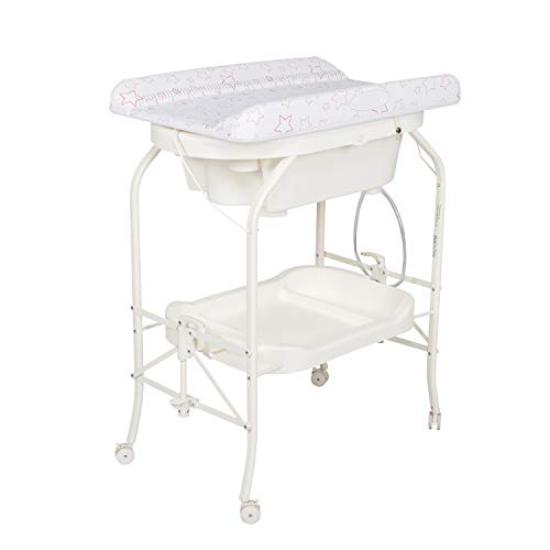 Kinfant Foldable Baby Changing Table with Bath Tub - Portable Diaper Station & Nursery Storage Organizer for Newborns & Infants | Perfect for Home, Daycare & Travel Use