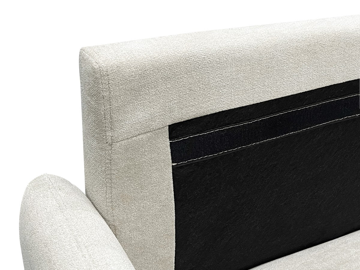3-Seater Beige Sofa - Modern Comfortable Couch for Living Room, Lounge & Office - Soft Fabric Upholstery with Sturdy Frame