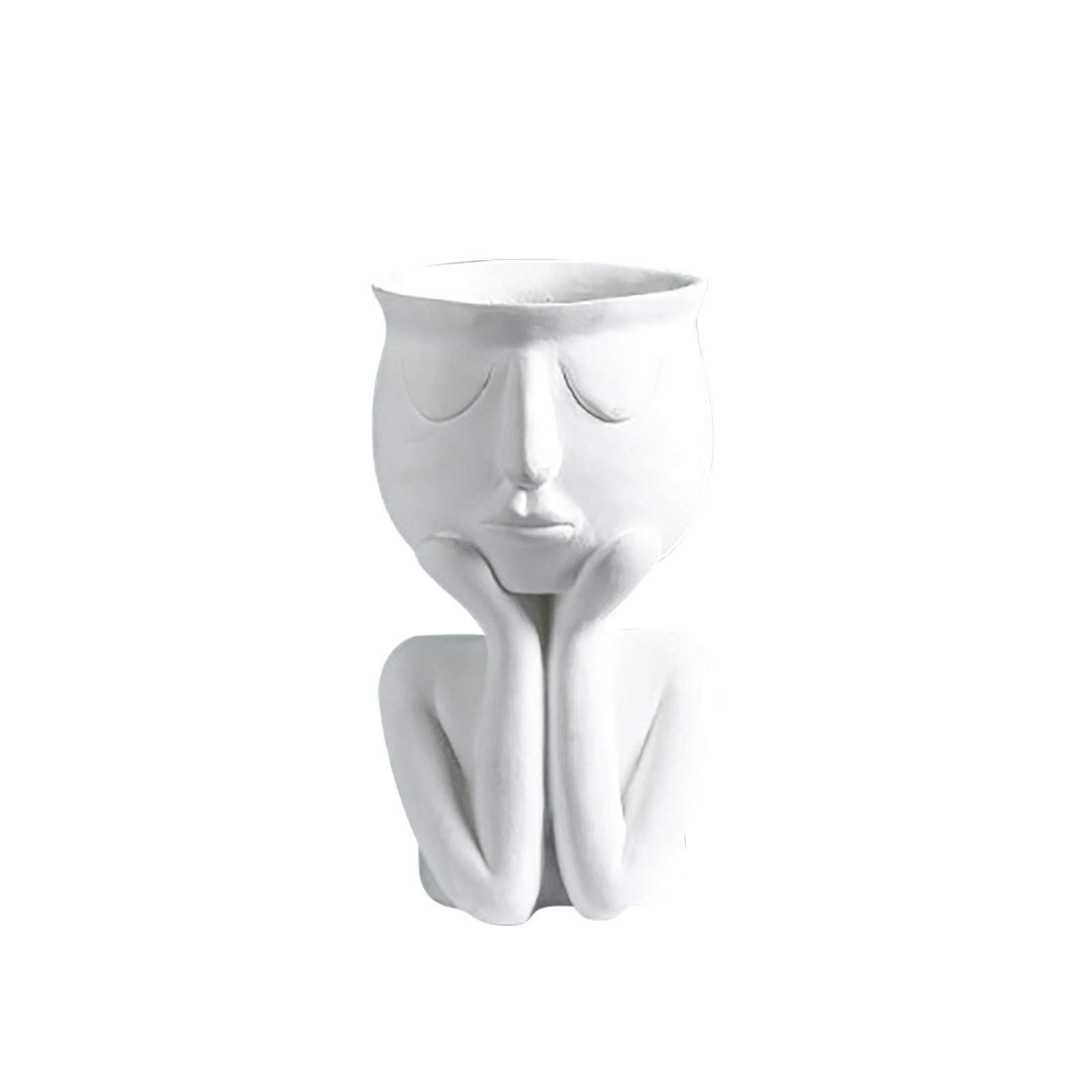 Yowein Ceramic Body Vase - Female Form & Butt Shaped Sculpture, Modern Boho Home Decor Flower Vase, Small Indoor Planter Pot for Succulents, Feminist Accent Piece (White) | Perfect for Living Room, Bedroom, Office Desk & Boho Chic Decor