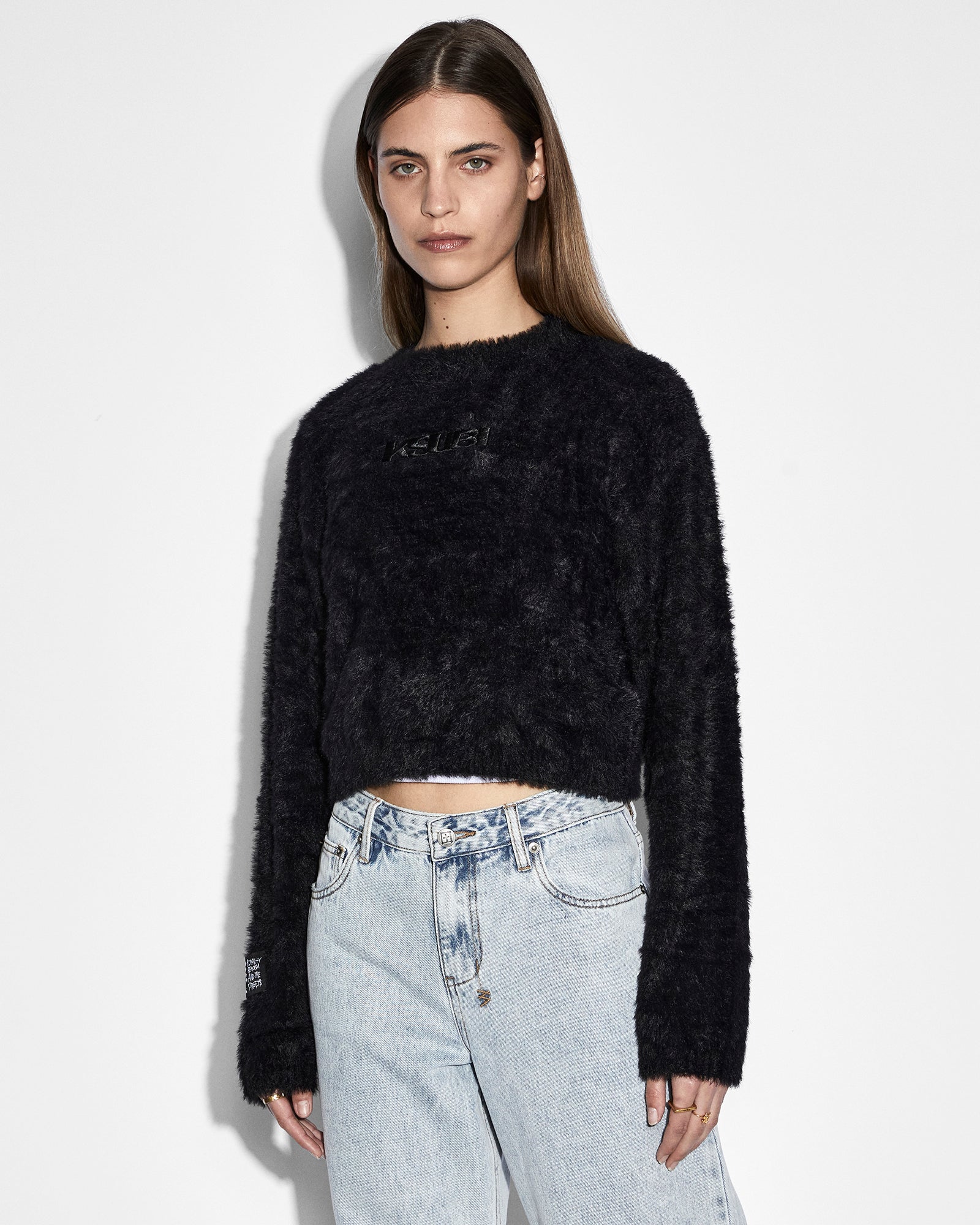 Black Cropped Sweater for Women - Trendy Short Pullover for Casual Outfits & Layering