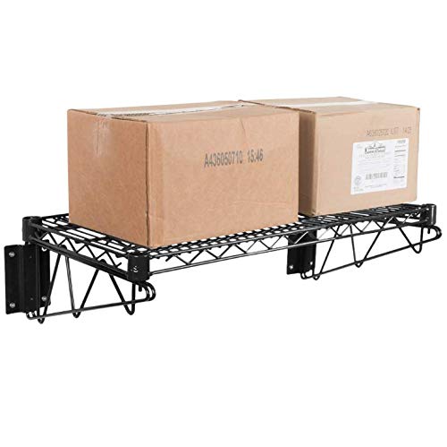 Black Epoxy Wire Wall Shelf 14x36