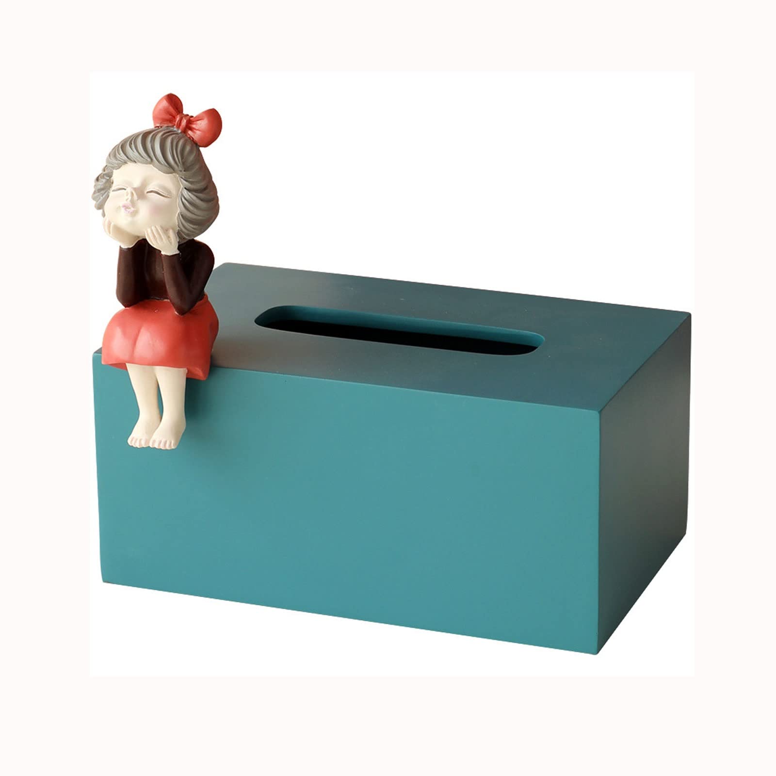Elegant Resin Tissue Box Cover - Minimalist Home Decor for Vanity Countertops, Bedroom, Office Desk | Perfect for Modern Living Rooms & Bathroom Organization