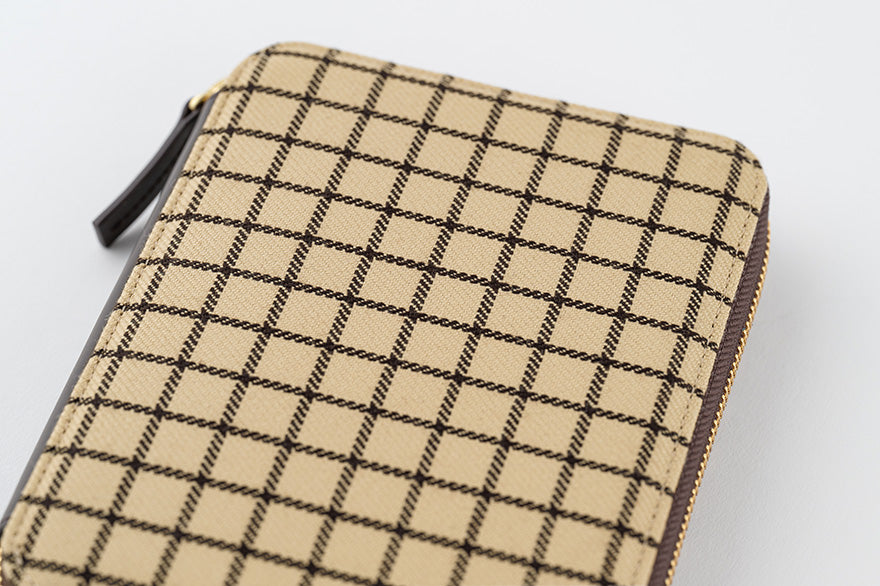 Hobonichi Techo 2025 Planner - A6 Original Size Taut Zipped Cover in Café au Lait Plaid (Cover Only) | Perfect for Daily Journaling, Planning & Note-Taking