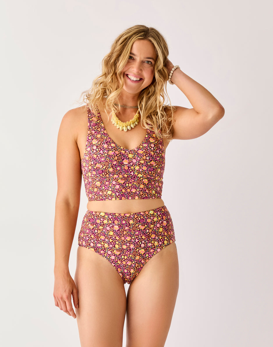 Erin Reversible Bikini Bottom - Floral & Bohemian Print Swimwear for Women | Perfect for Beach Vacations, Pool Parties & Summer Getaways
