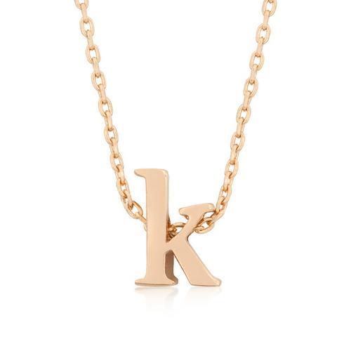 Rose Gold Initial K Pendant Necklace - Personalized Jewelry Gift for Women, Elegant Monogram Necklace for Everyday Wear, Birthday, Anniversary & Special Occasions