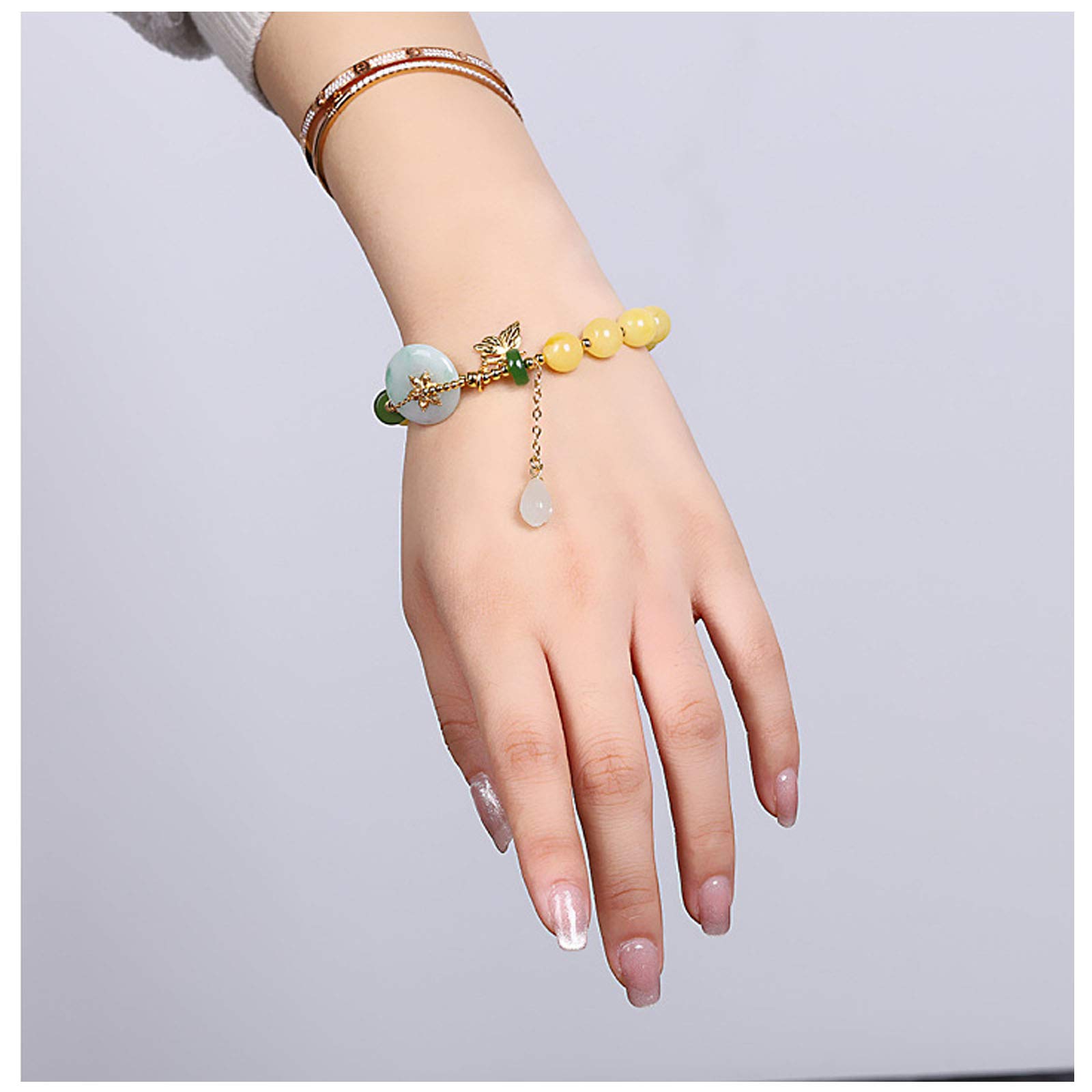 CHXISHOP Women's Beaded Bracelets - 925 Sterling Silver Ethnic Style Beeswax Bracelet, DIY Handmade Jewelry for Women | Perfect Birthday Gift for Her, Fashion Accessory for Daily Wear & Special Occasions