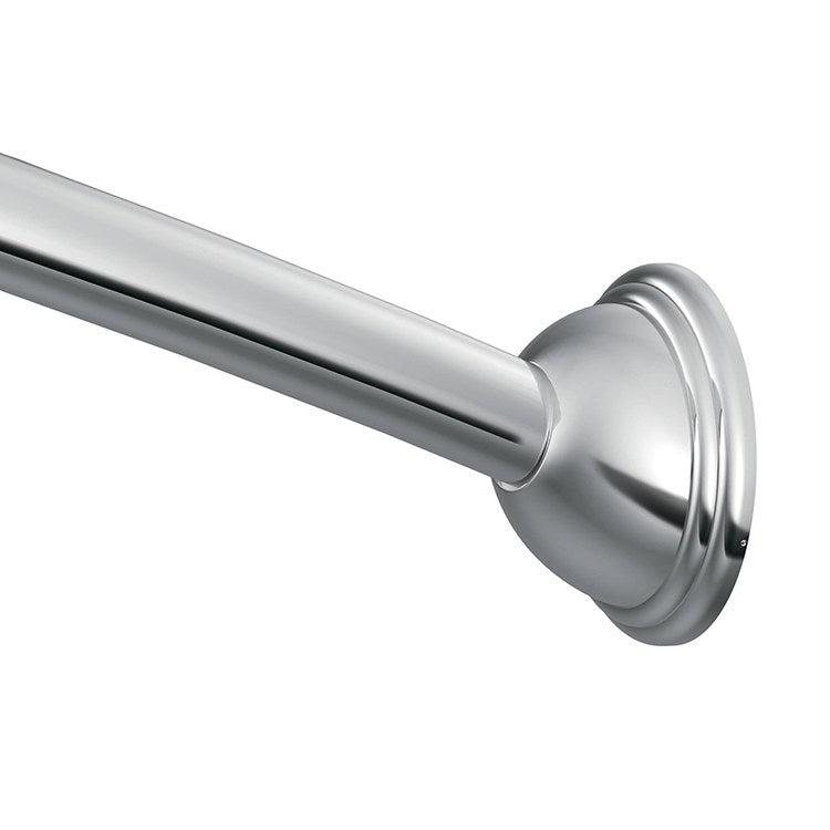 Adjustable Length Curved Stainless Steel Shower Curtain Rod with Concealed Mount Flanges - Perfect for Bathroom, Shower Stall, and Bathtub Enclosure