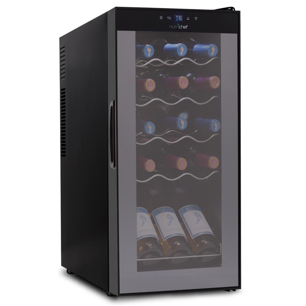 Premium 12-Bottle Electric Wine Cooler - Dual Zone Temperature Control for Red & White Wines - Compact Freestanding Wine Fridge for Home, Bar, or Restaurant Use