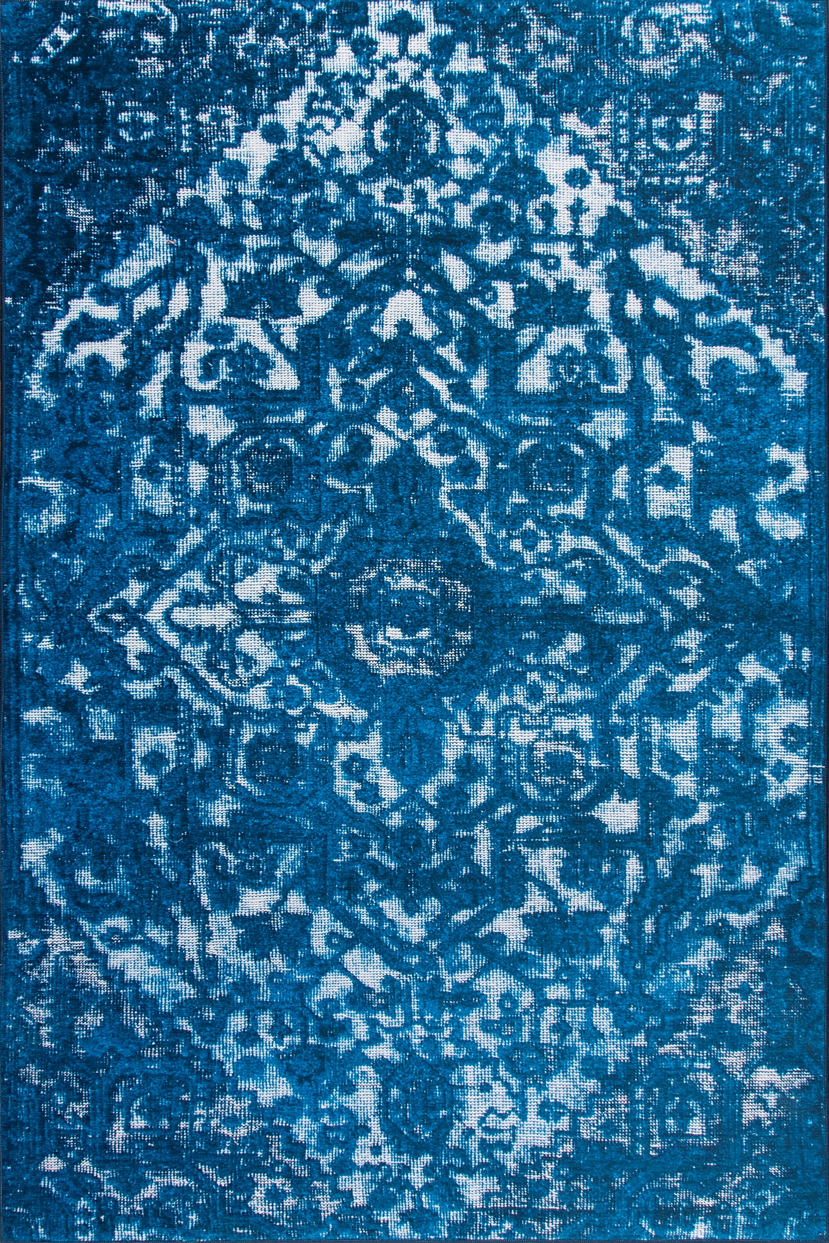 Stylish Teal Printed Medallion Area Rug - Soft & Durable for Living Room, Bedroom, or Office Decor