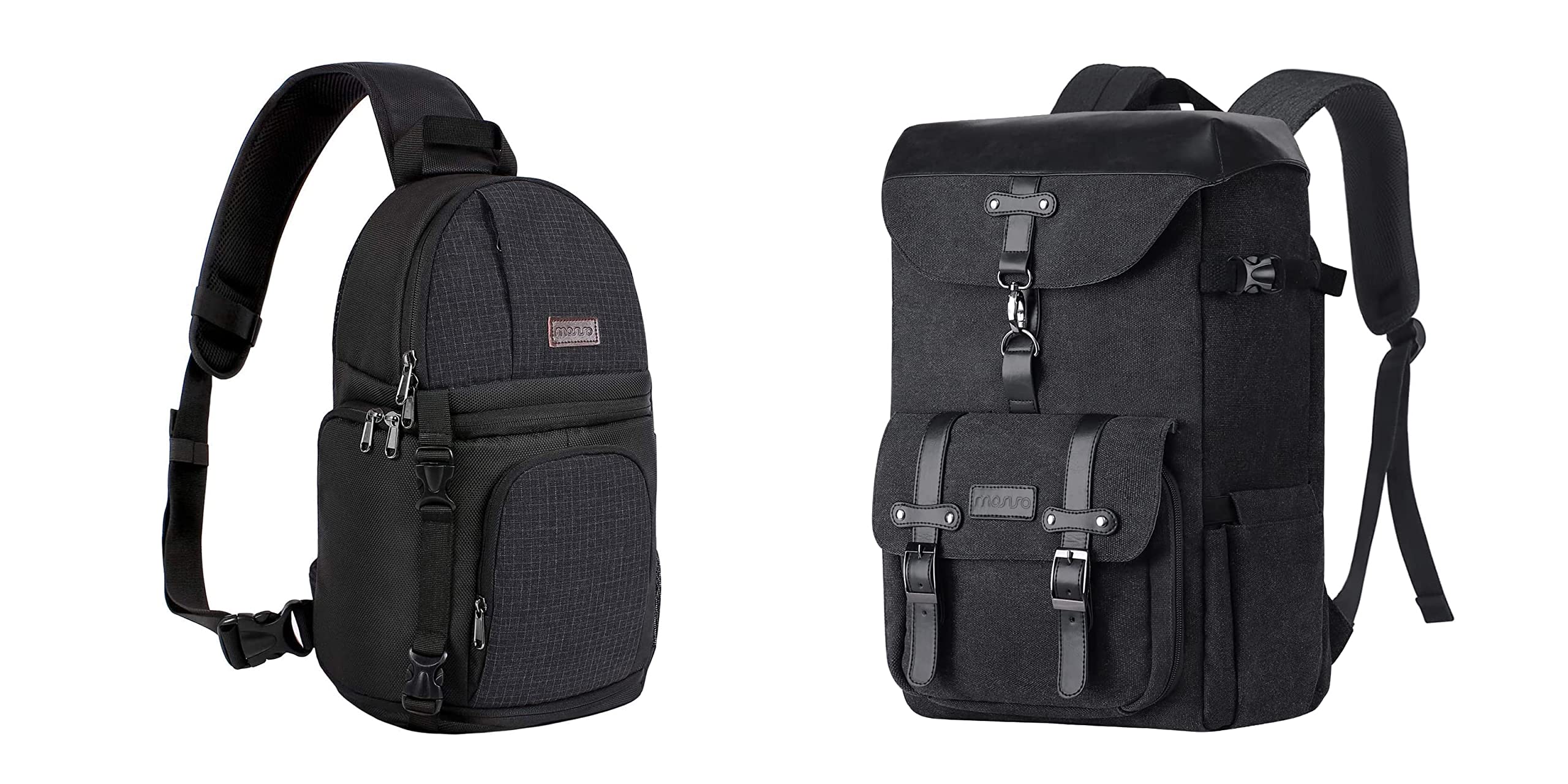MOSISO Vintage Camera Backpack 15-16 Inch - Shockproof DSLR/SLR Sling Bag with Tripod Holder & Removable Inserts for Canon, Nikon, Sony, Fuji - Perfect for Travel, Hiking & Photography (Black)