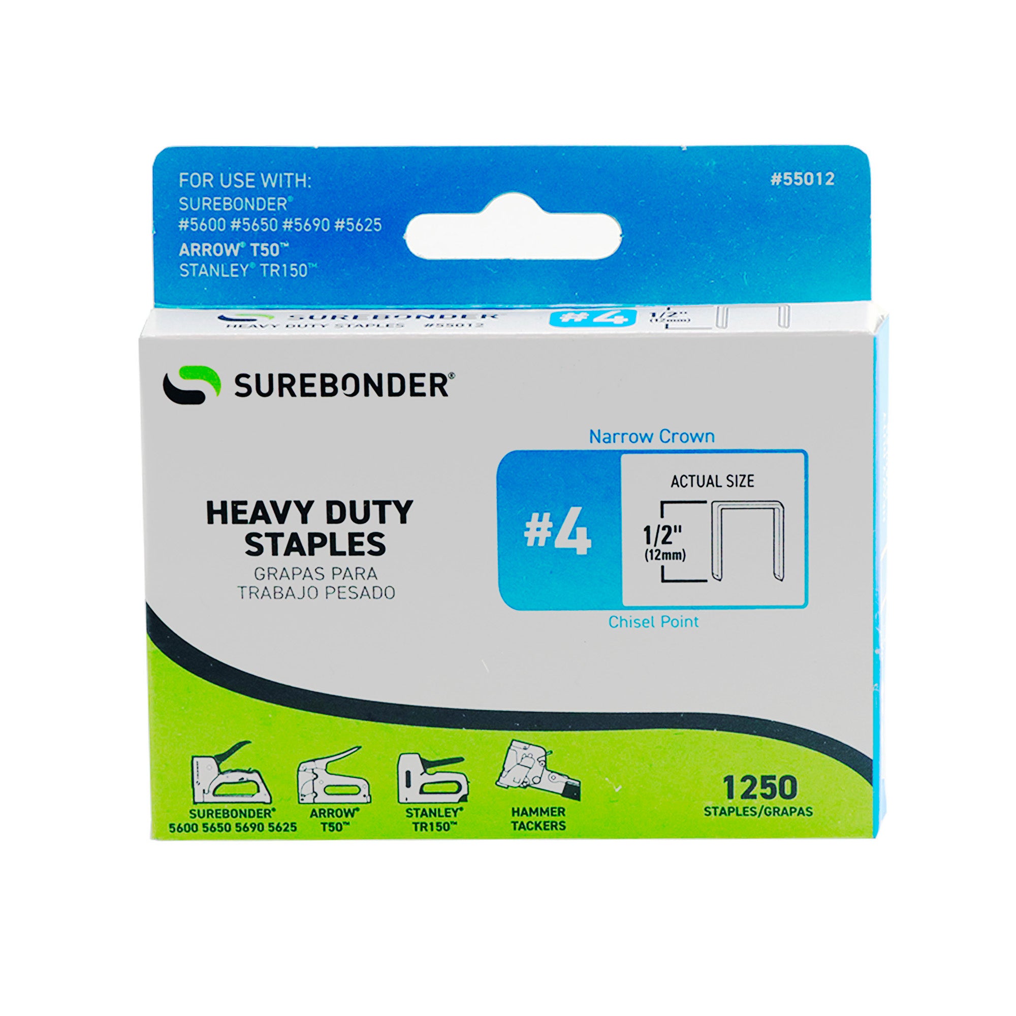 1,250 Pack Heavy Duty Staples for Office, Home & School - 1/4