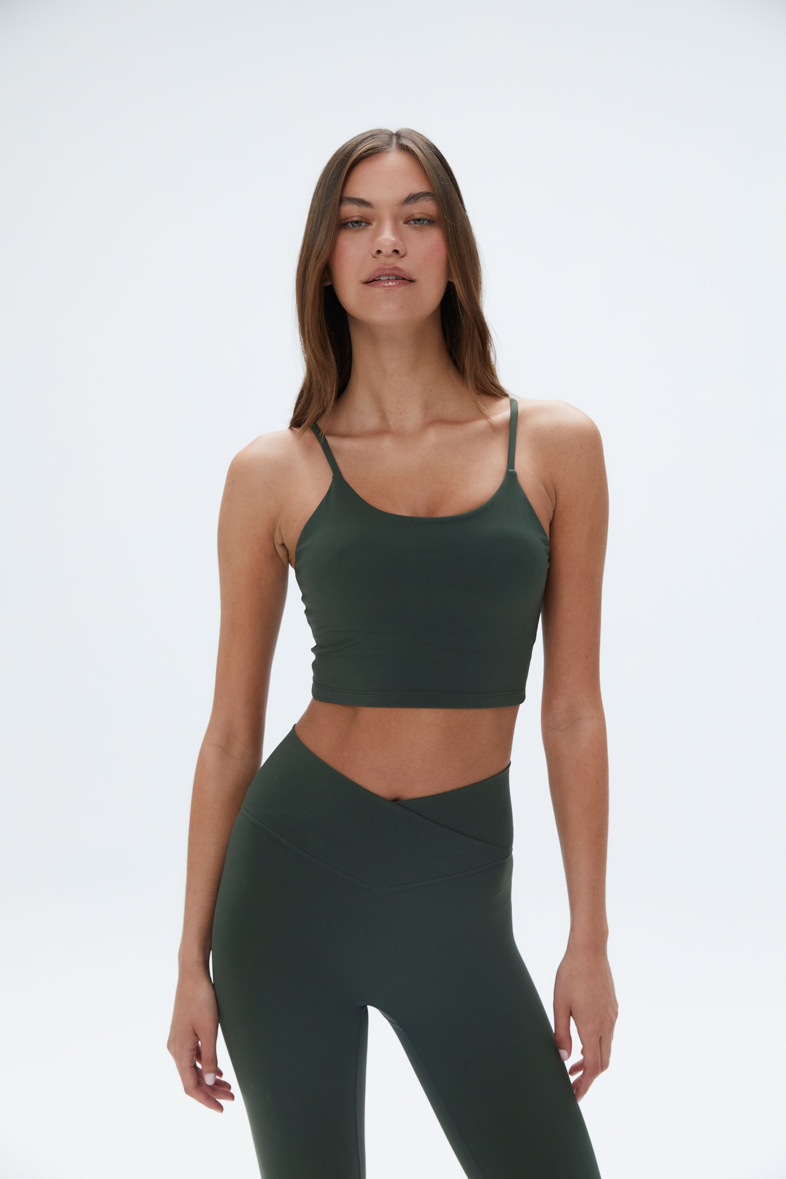 Ultimate Tank Bra for Women - Dark Olive Green | Comfortable Seamless Sports Bra for Yoga, Gym & Activewear