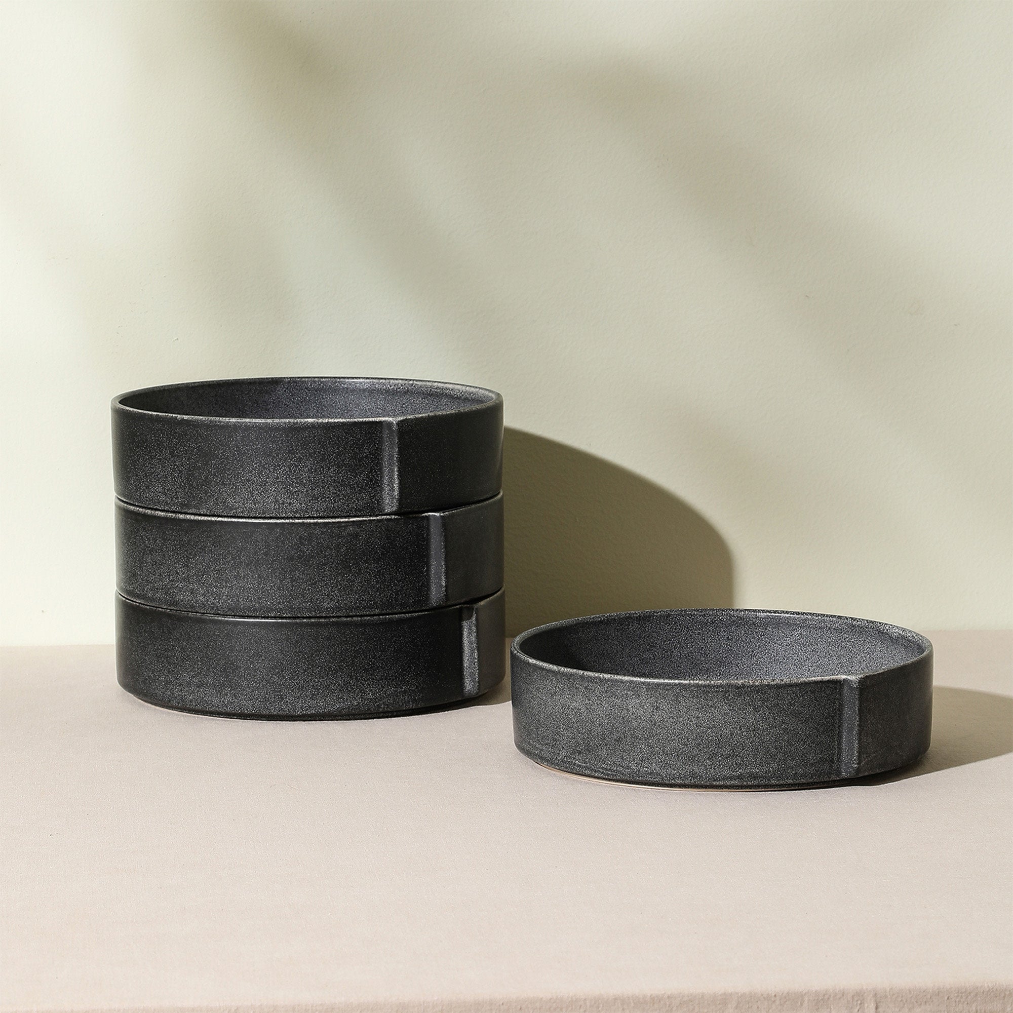 Premium Bao Stoneware Pasta Bowl Set - Handcrafted Charcoal Ceramic Dish for Spaghetti, Salad & Soup - Elegant Dining & Home Kitchen Serveware