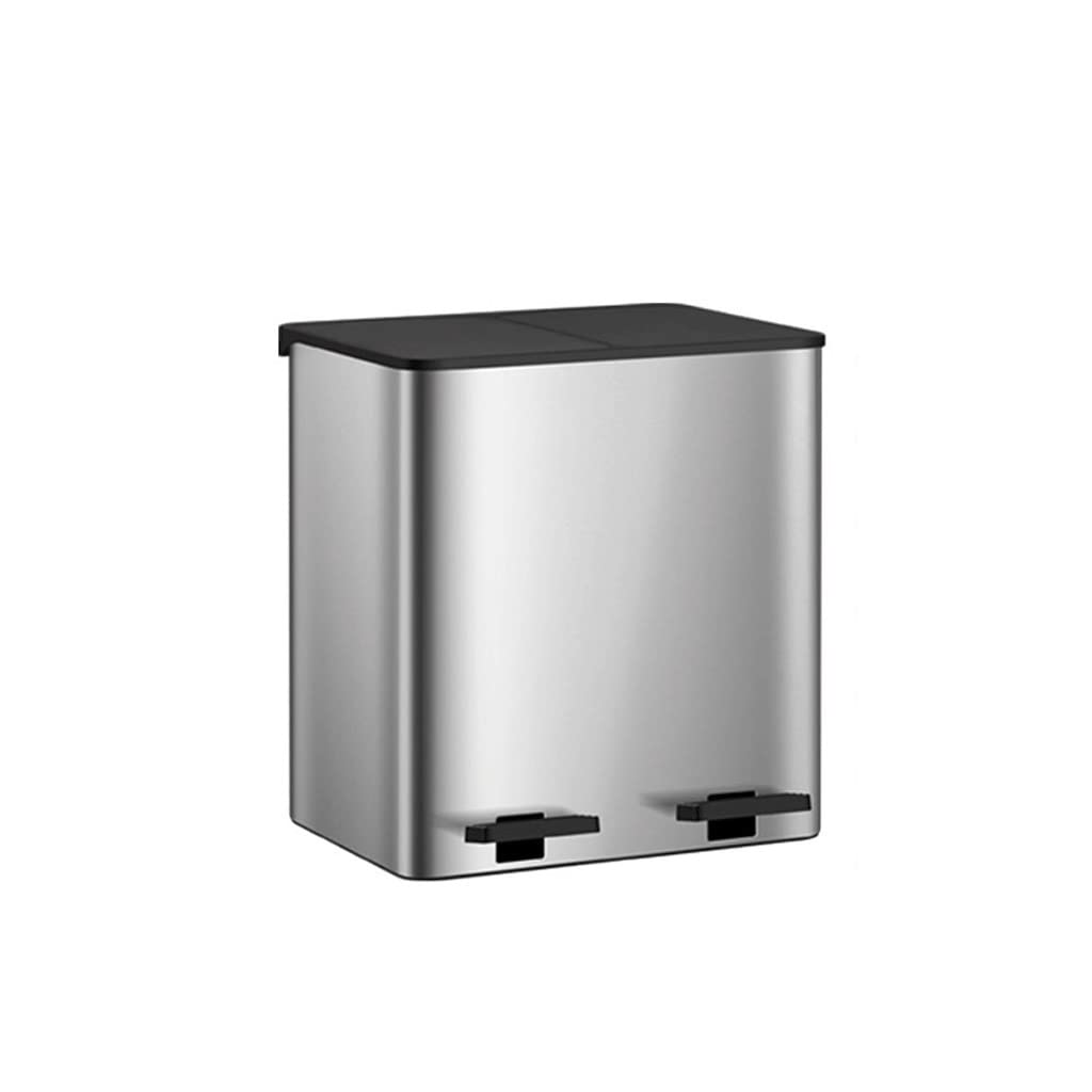 Stainless Steel Step Trash Can with Silent Lid - Large Capacity Pedal Garbage Bin for Kitchen, Office, Recycling - Perfect for Indoor Use & Waste Disposal