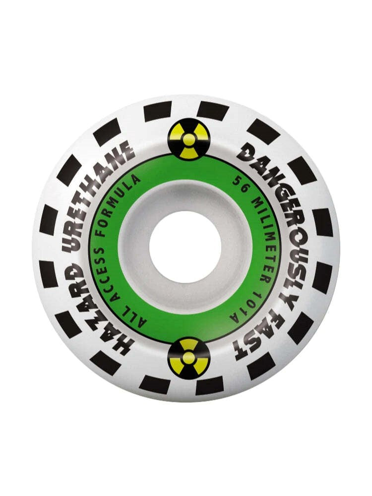 56mm Hazard Emergency Conical Wheels - White/Green Safety Markers for Construction Sites & Road Work Zones
